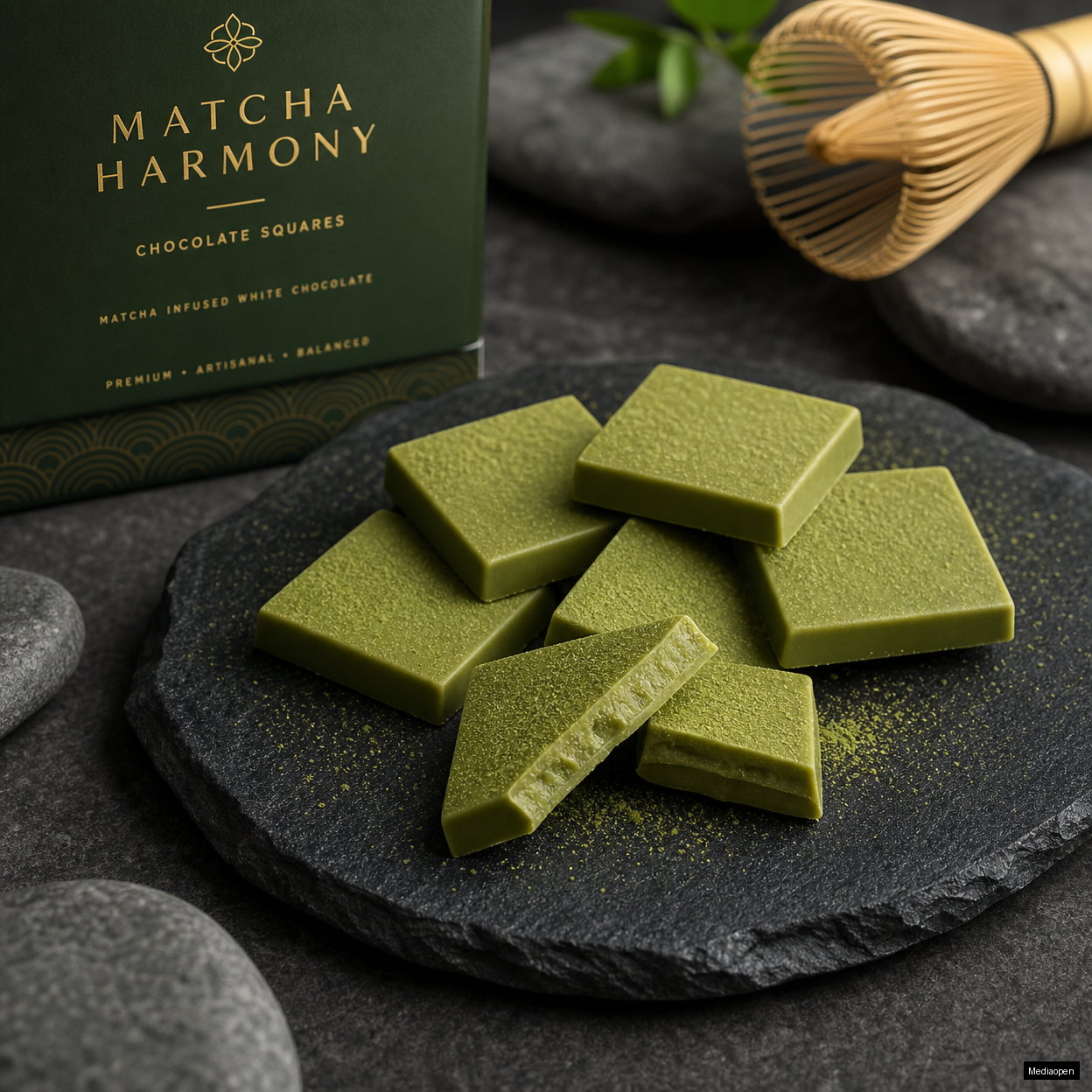 Matcha Harmony Chocolate Squares
